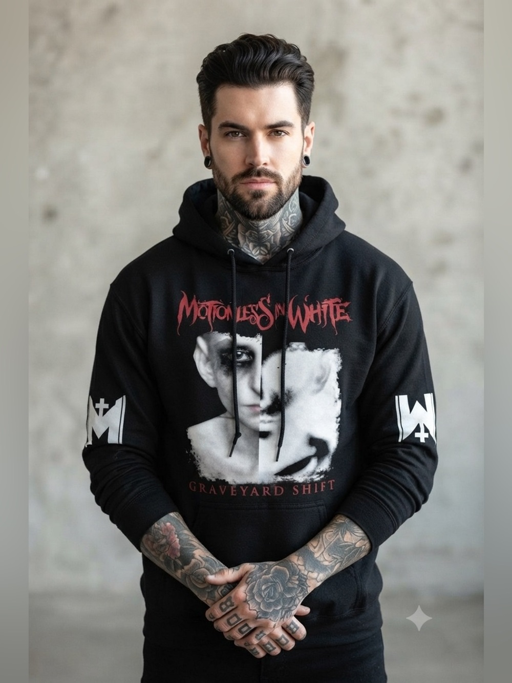 Motionless in White. Graveyard Shift Hoodie Gildan Sz S-2XL.